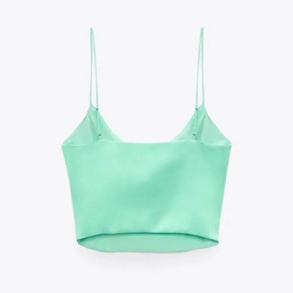 Zara SATIN EFFECT CROP TOP - Picture 8 of 16